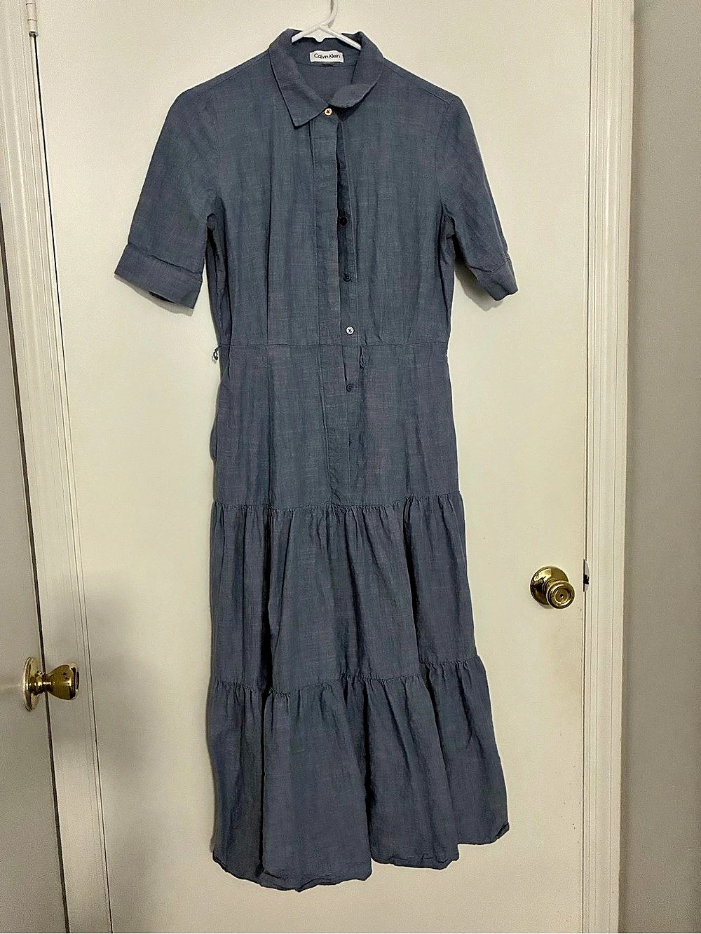 Calvin Klein Women's Maxi Shirt Dress in Blue Like New